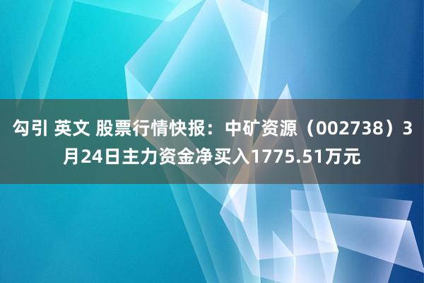 勾引 英文 股票行情快报：中矿资源（002738）3月24日主力资金净买入1775.51万元