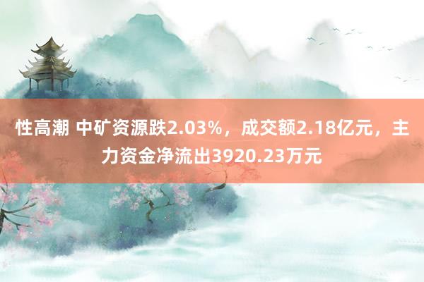 性高潮 中矿资源跌2.03%，成交额2.18亿元，主力资金净流出3920.23万元