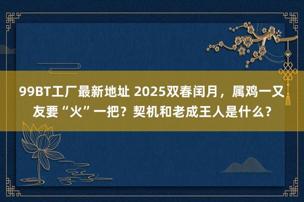 99BT工厂最新地址 2025双春闰月，属鸡一又友要“火”一把？契机和老成王人是什么？